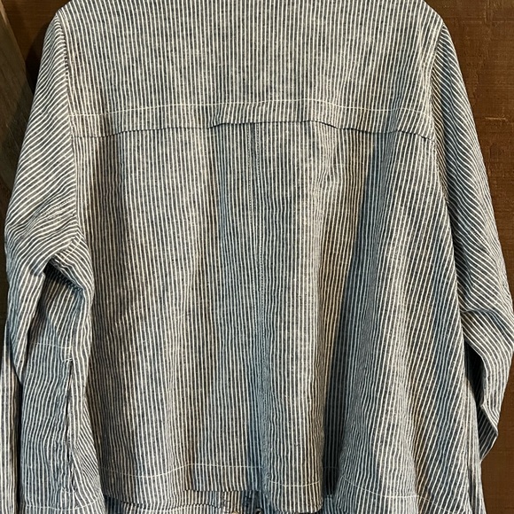 Sz 20 Lane Bryant chambray striped jacket - Picture 3 of 3